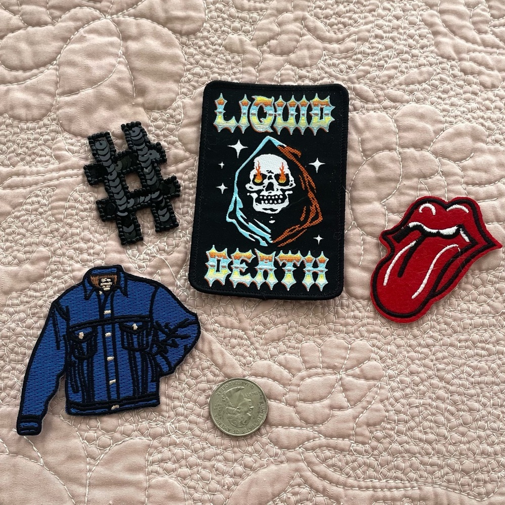 Iron on patch lot strike gently Rolling Stones tongue liquid death inner decay